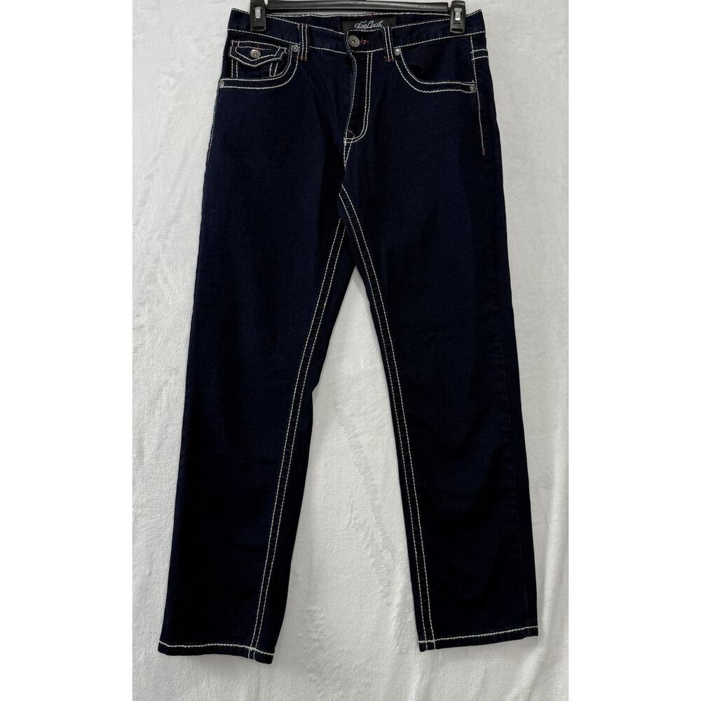 Men’s True Luck Dark Wash Classic Stretch Bootcut Jeans Size 32x30